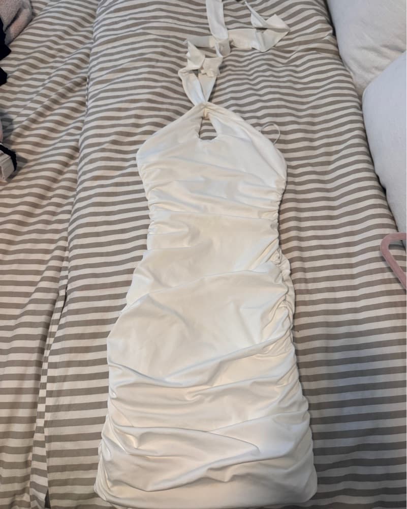 Ruched Satin Princess Polly Dress - Image 1