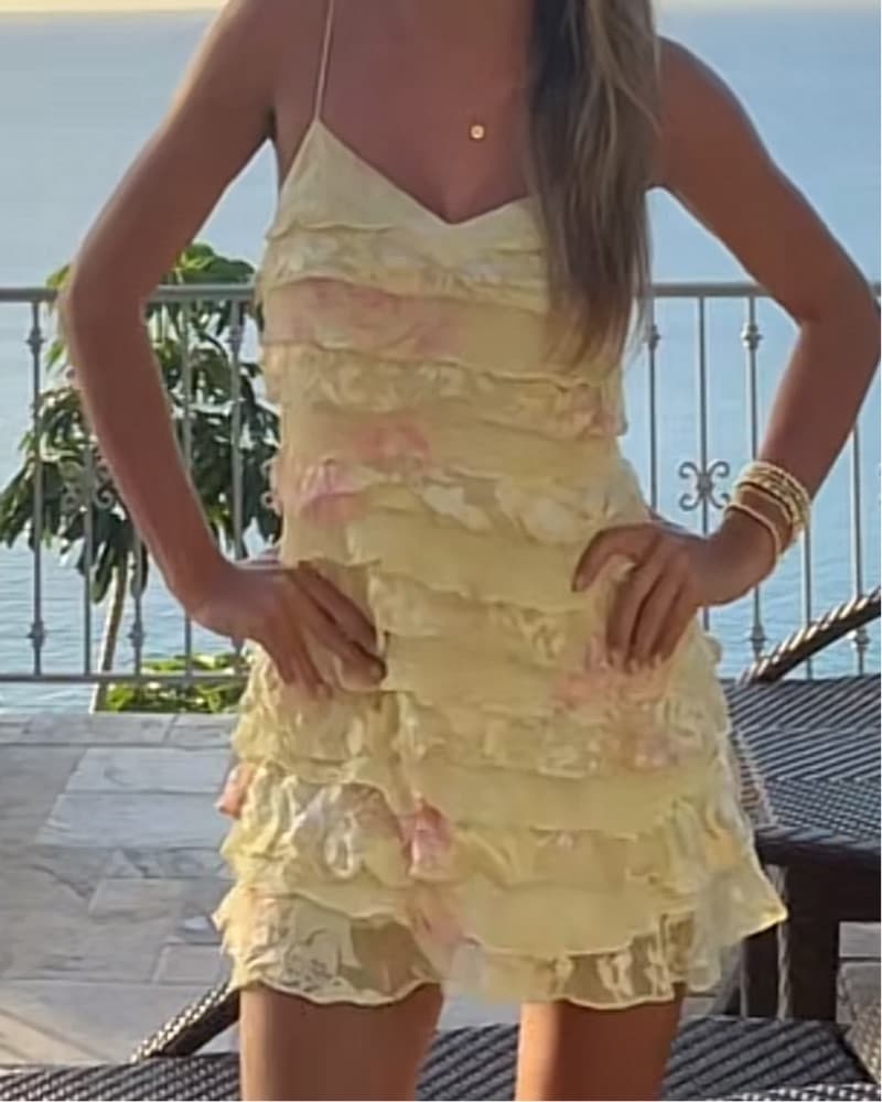 LoveShackFrancy Yellow Ruffel Dress - Image 3