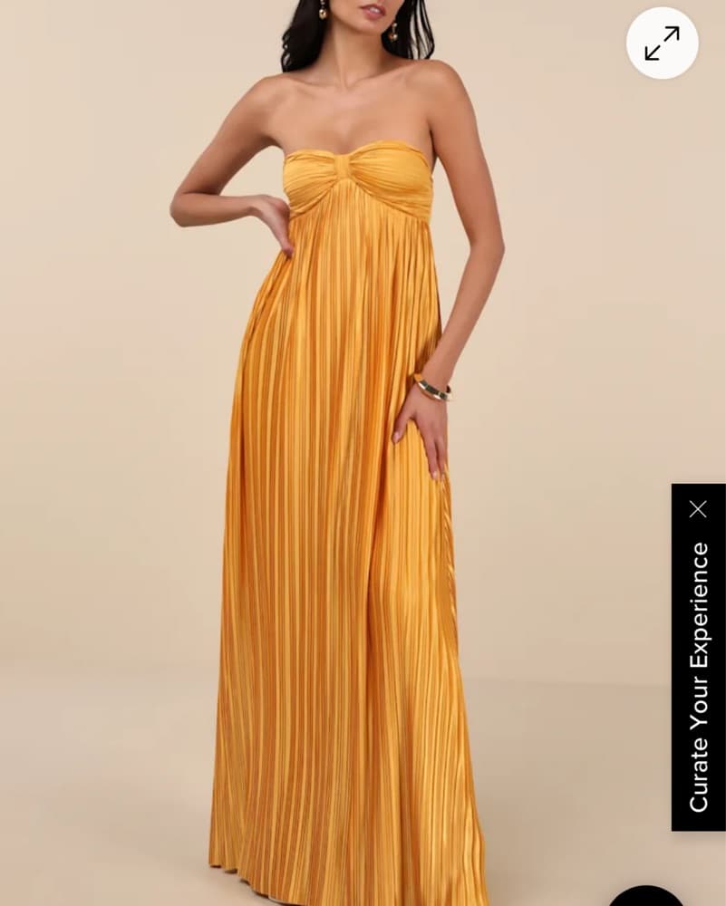 Strapless Gold Formal Dress - Image 1