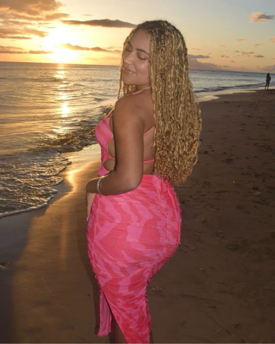 Vibrant Pink Midi Dress - Image 1