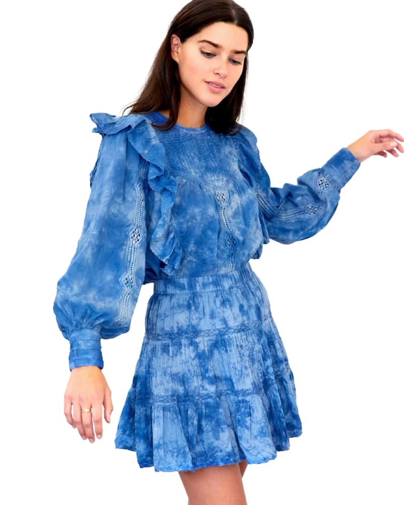 ALLISON NYC Blue Tie Dye Sara Blouse  - Image 2