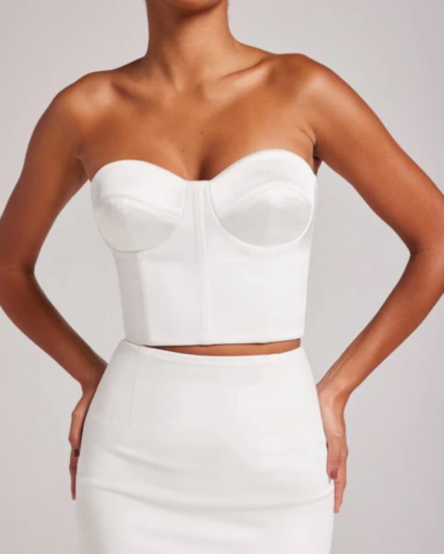 Nadine Merabi Ella White Corset Top - Image 1