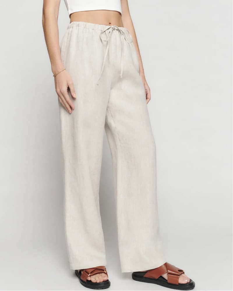 Reformation Beige Linen Pant - Image 1