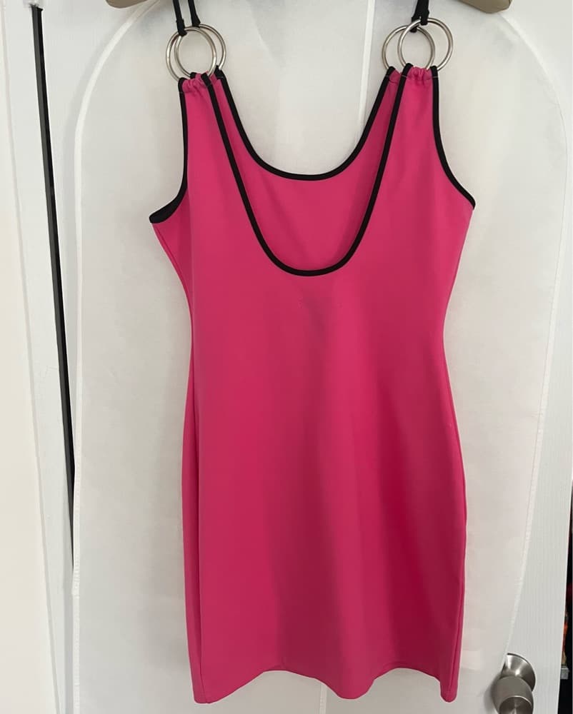Hot Pink Bodycon Mini Dress - Image 2