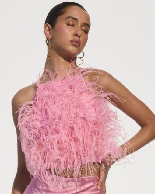 Cult Gaia Feather Embellished Top - Image 1