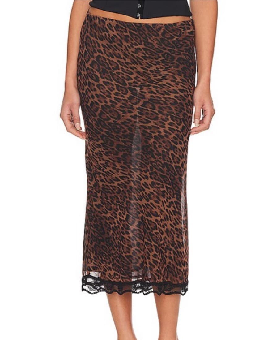 Leopard Print Midi Skirt - Image 2