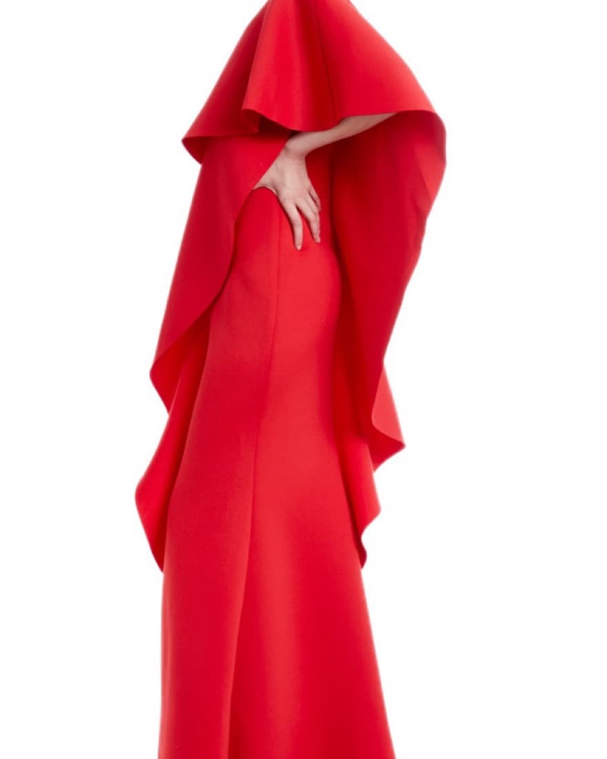 Sexy Long Red Dress With Ruffle - Image 3