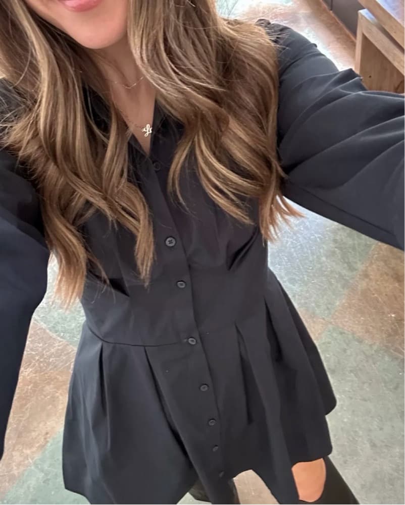 Longsleeve Poplin Shirt Dress - Image 2