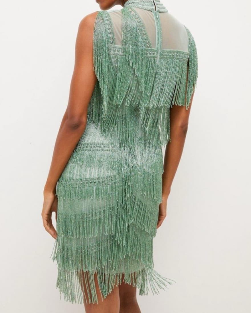 Karen Millen Fringe Sequin Party Dress - Image 4