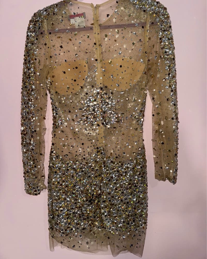 Jovani Sheer Embellished Mini Dress 7757 - Image 5