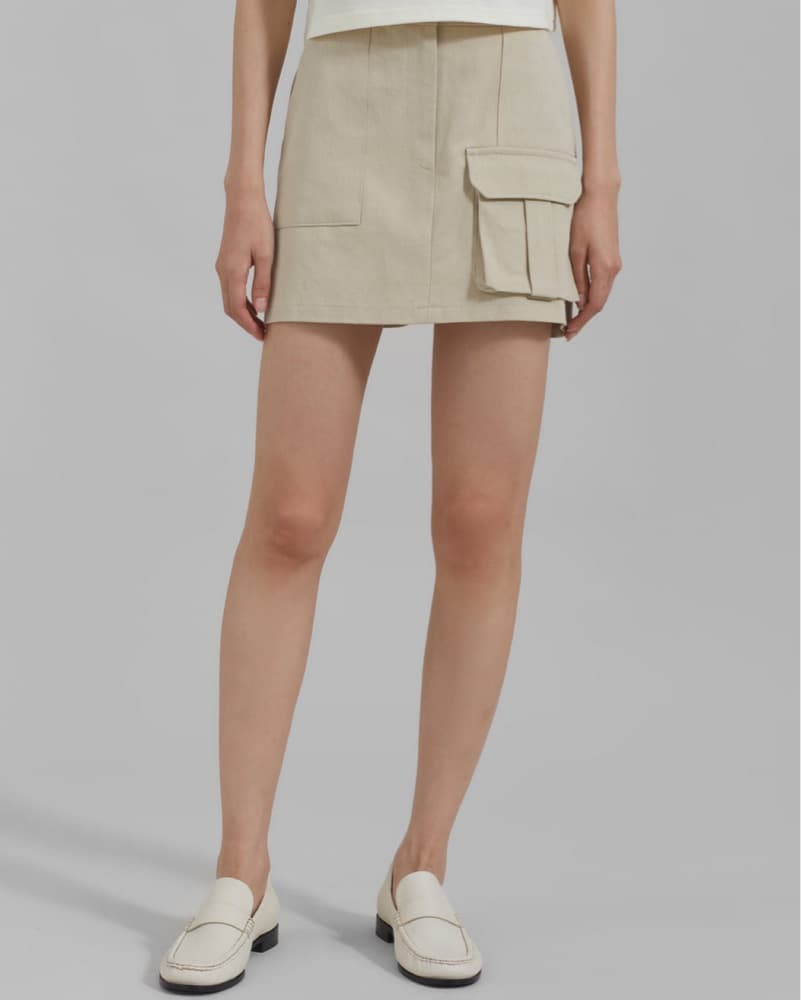 Frankie Shop Beige Cargo Mini Skirt - Image 2