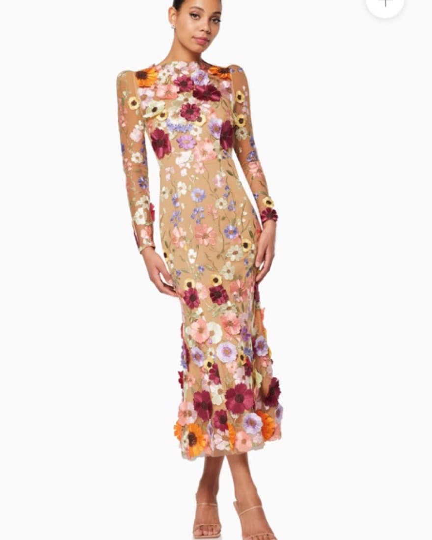 Elliatt 3D Floral Midi Dress In Pink - Image 2