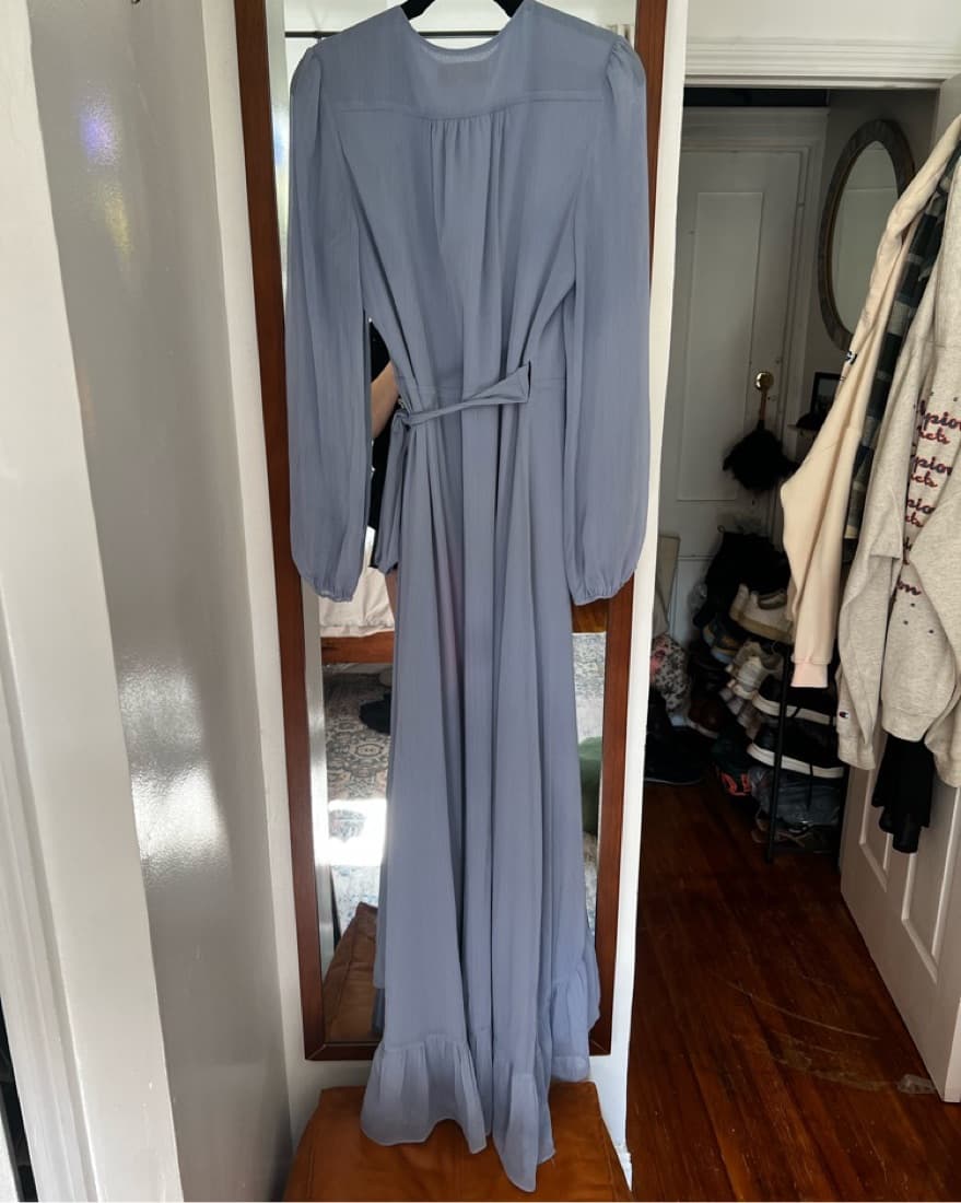 Meryl Long Sleeve Wrap High/Low Gown - Image 3
