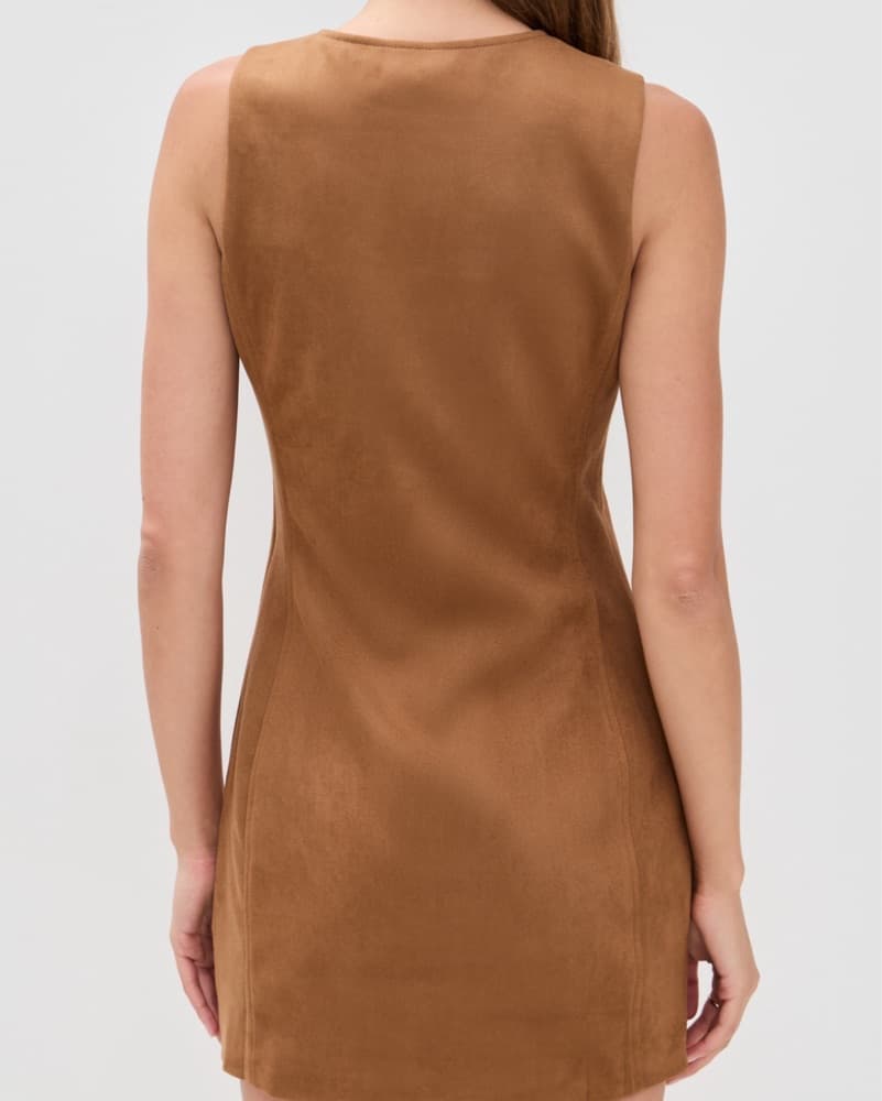 Chic Suede Pinafore Dress - Image 2