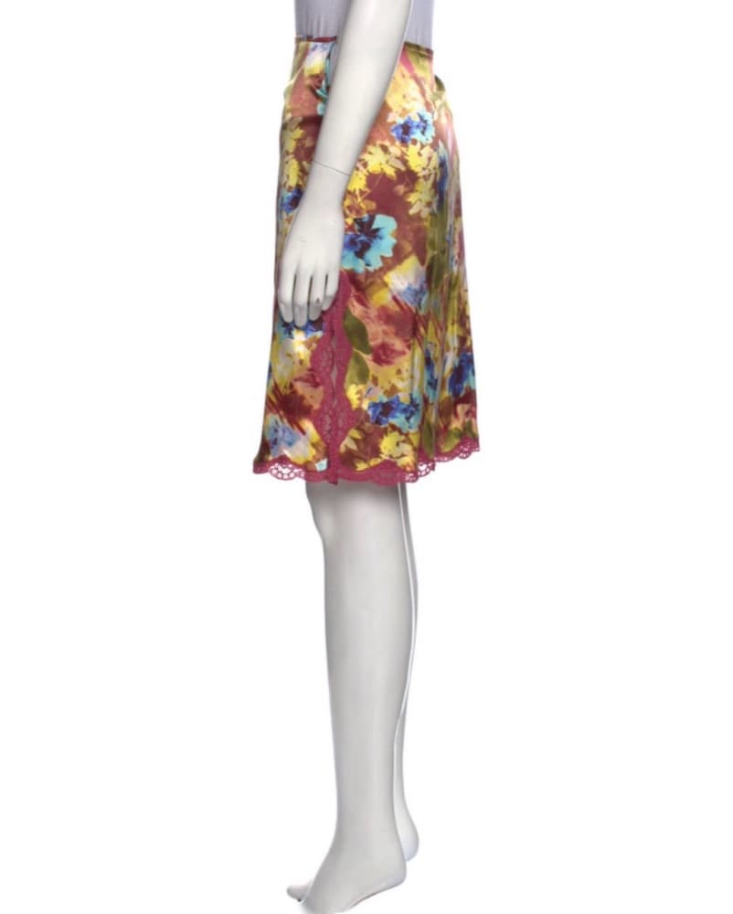 Vintage Dior Silk Midi Skirt - Image 2
