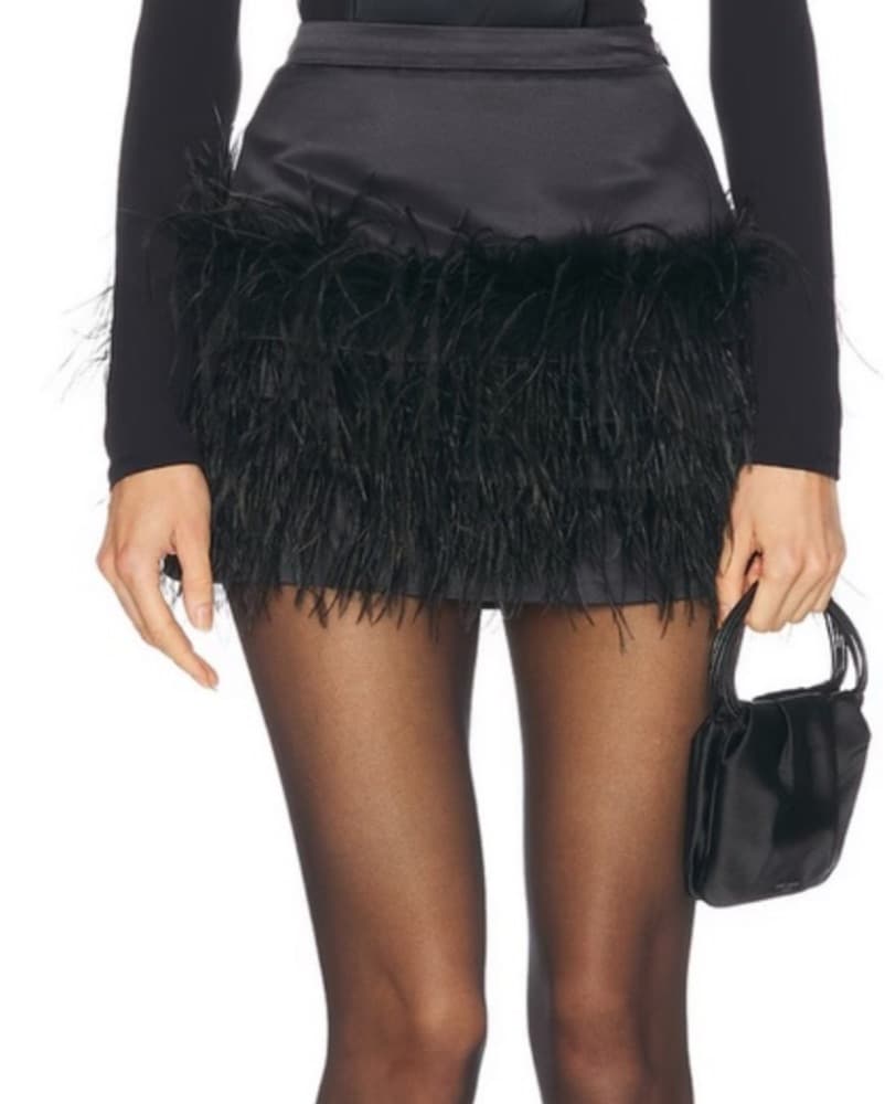 LoveShackFancy feather Mini Skirt - Image 2
