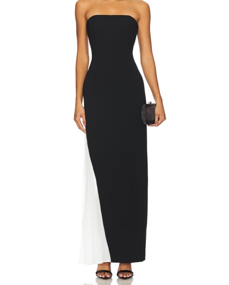 Elegant Black and White Gown - Image 1