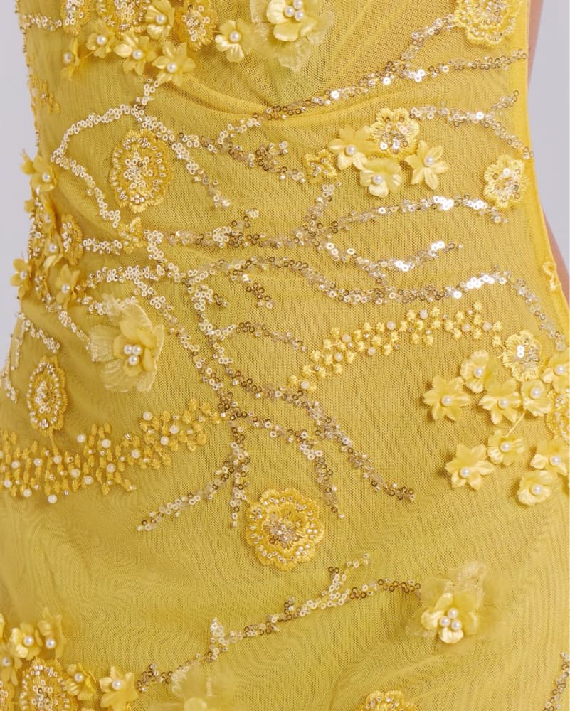 Ellora Embellished Mini Dress in Solar - Image 5