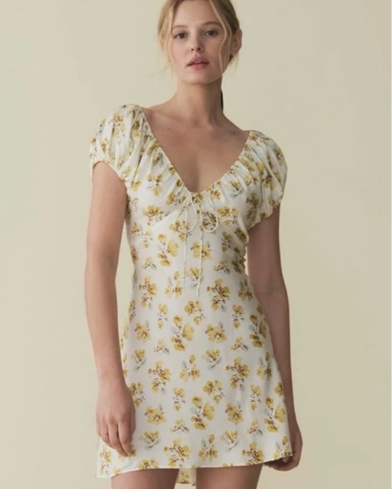 Doen Sera Dress In Gold Frolicking Flora - Image 2