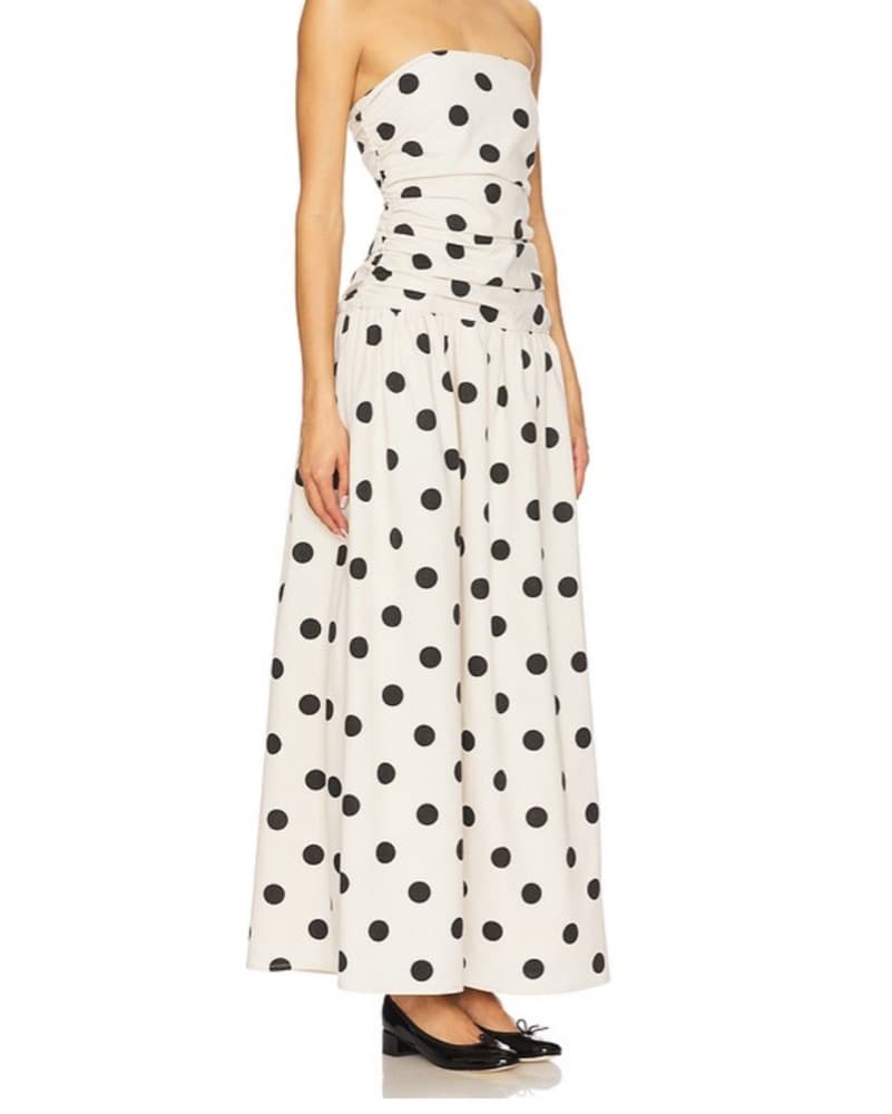 Polka Dot Strapless Dress - Image 1