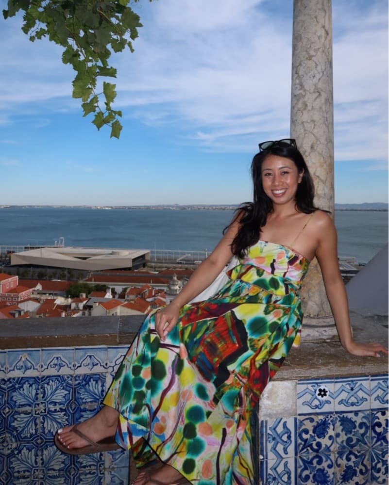 Vibrant Floral Midi Dress with Asymmetric Ruffles - Image 4