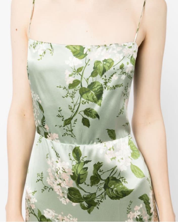 Reformation Frankie Green Silk Dress  - Image 6