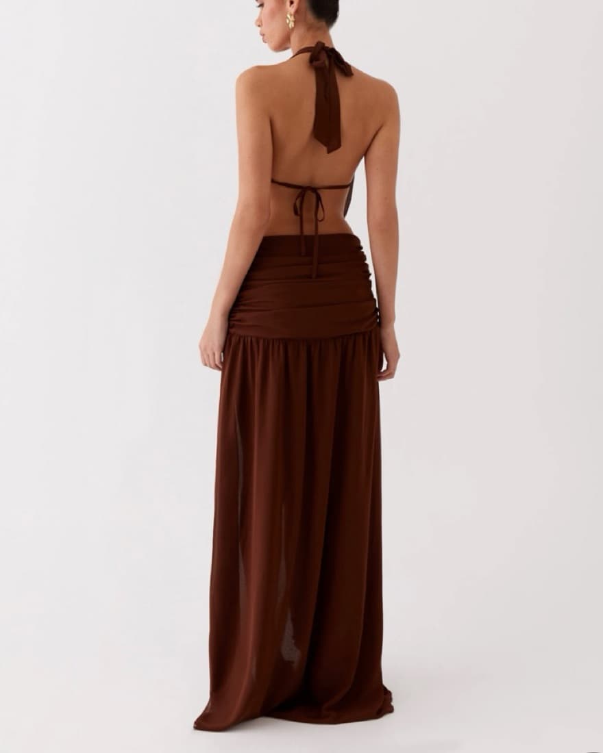 Cowneck/Ruched Maxi Dress - Image 2