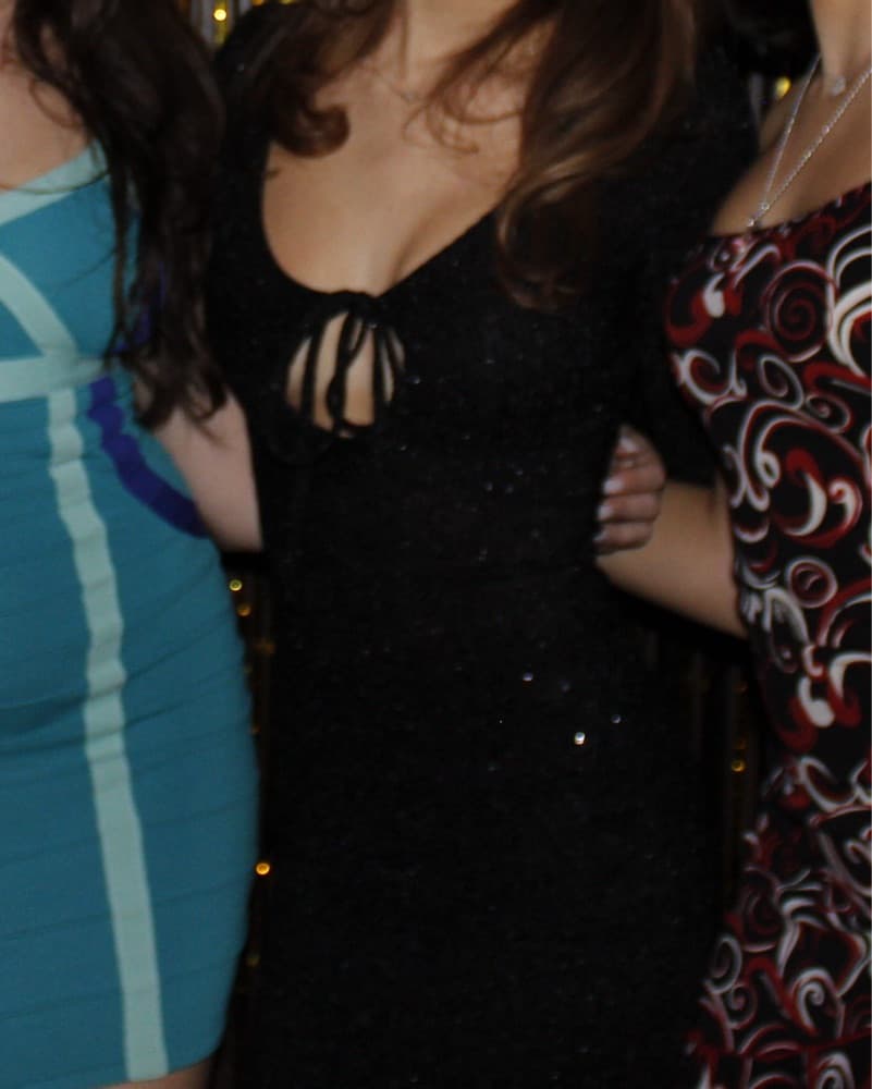 Black Long Sleeve Sequin Mini Dress - Image 2