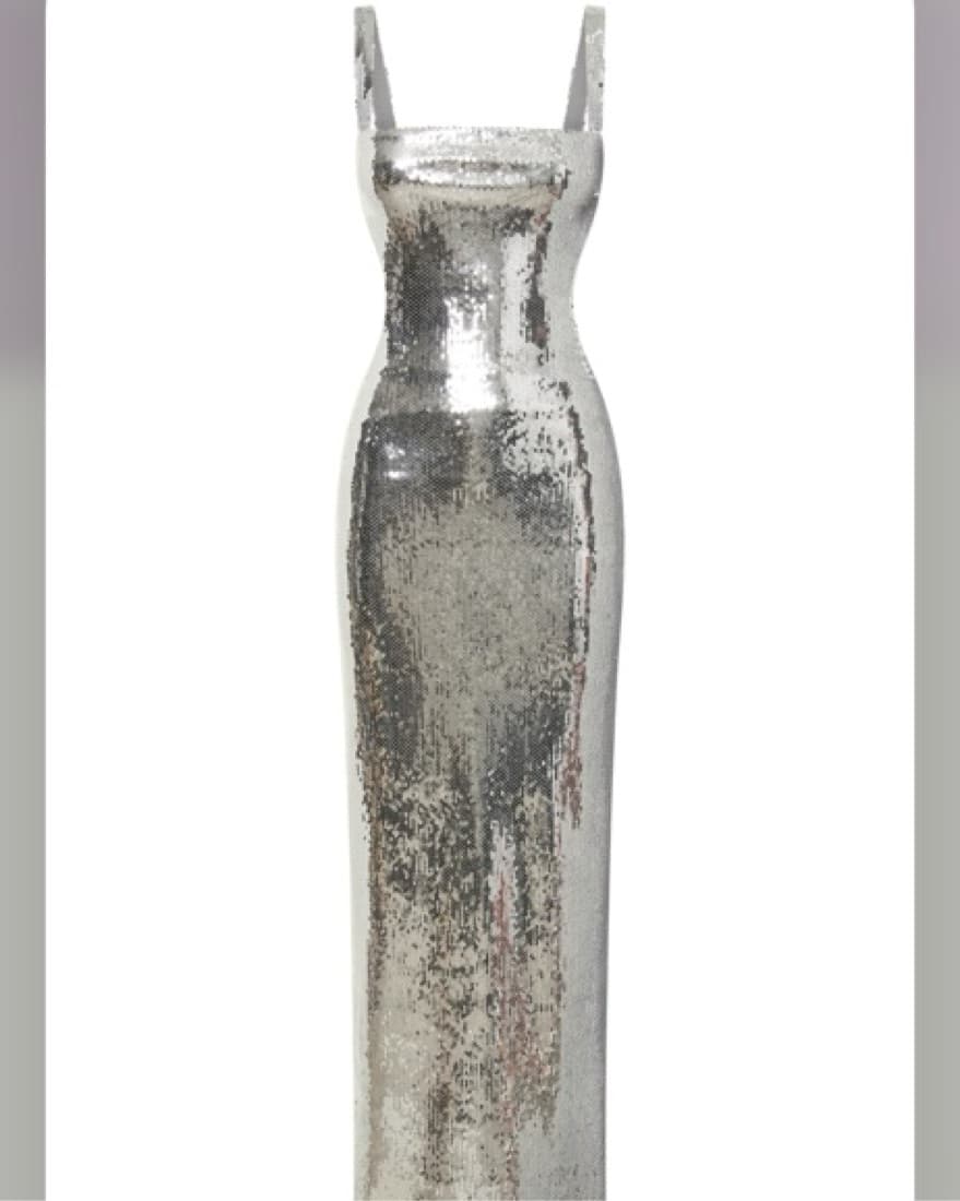 Meshki Adoria Silver Sequin Dress - Image 1