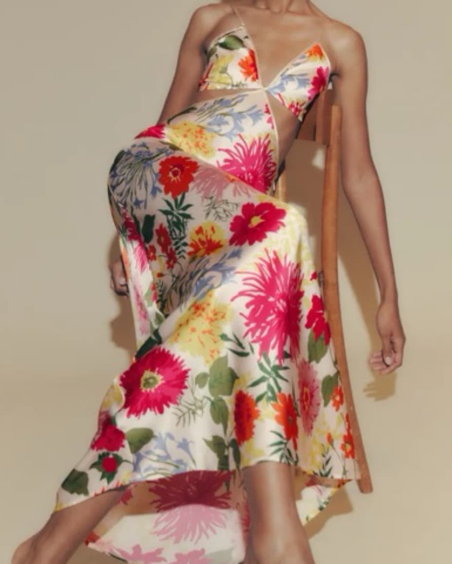 Poppies Silk Dress - Image 3