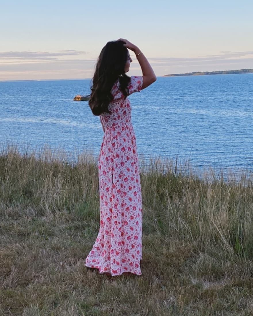 Something Navy Floral Maxi Dress - Image 3