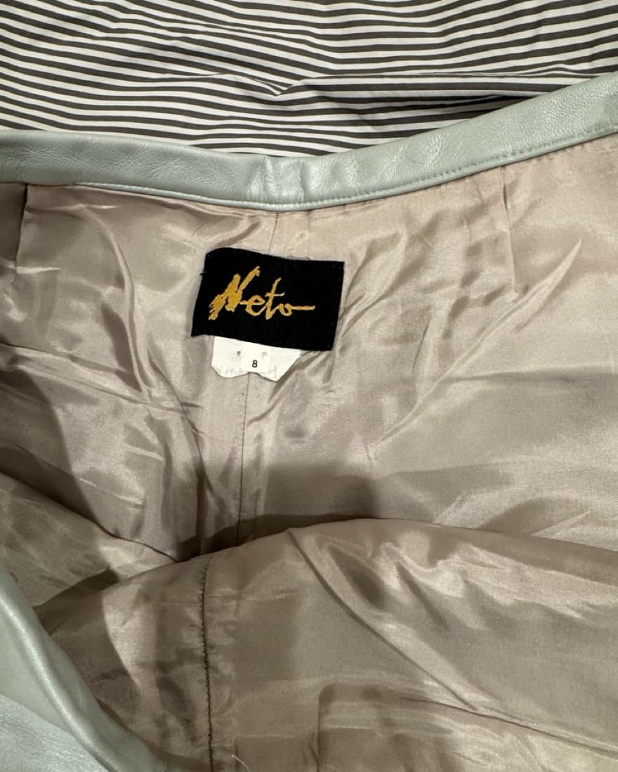 Vintage Blue Leather Pants  - Image 2