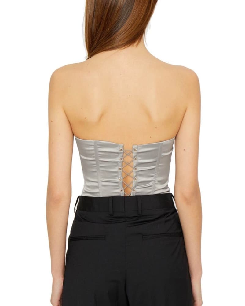 danielle guizio grey silver satin corset - Image 2