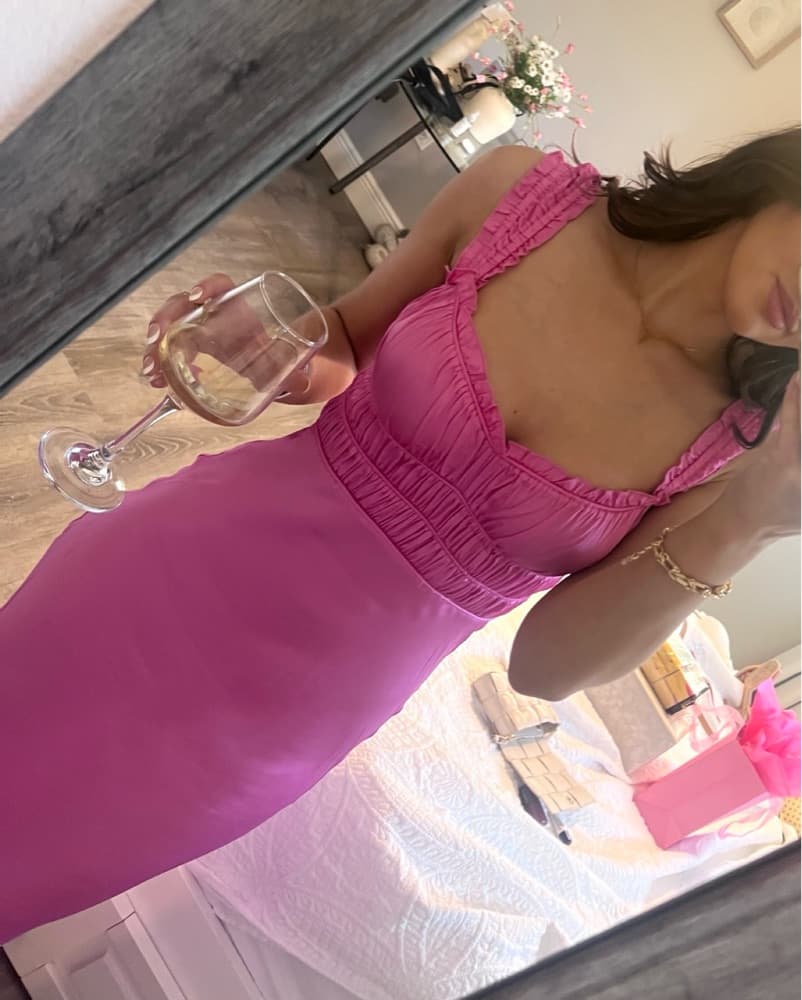 Satin Midi Dress - Image 2