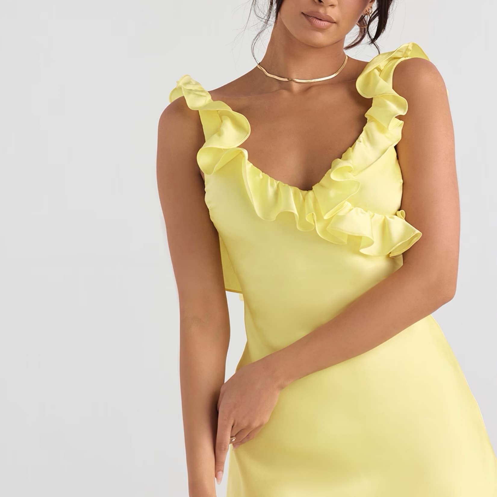 Buttercup Satin Ruffle Mini dress - Image 3