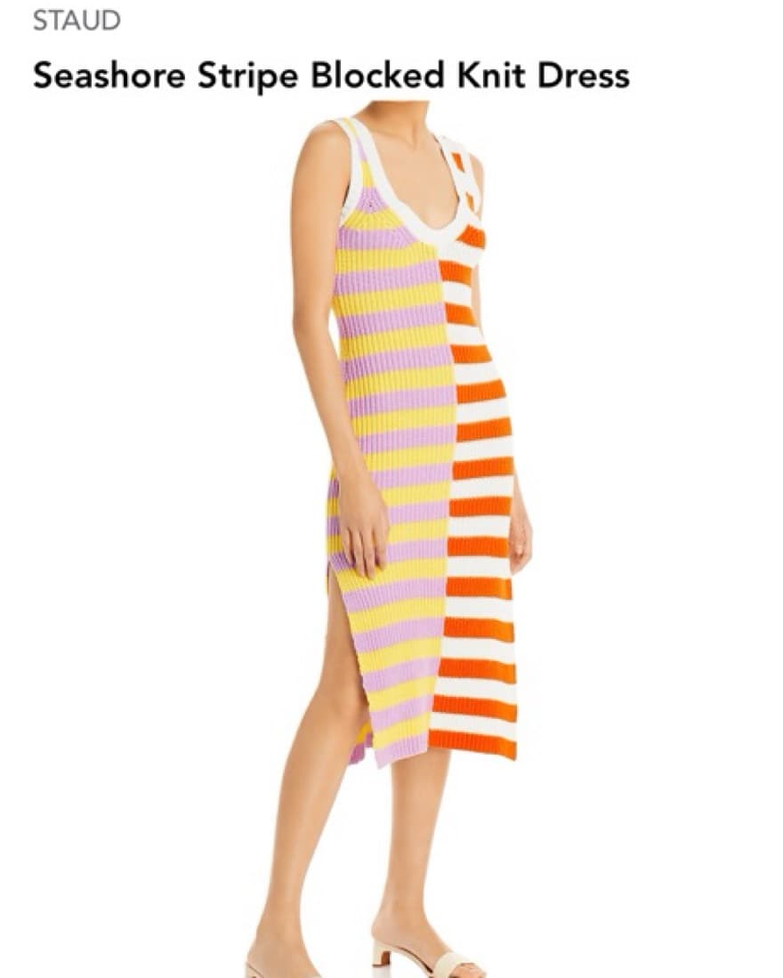 STAUD STRIPED KNIT DRESS - Image 3