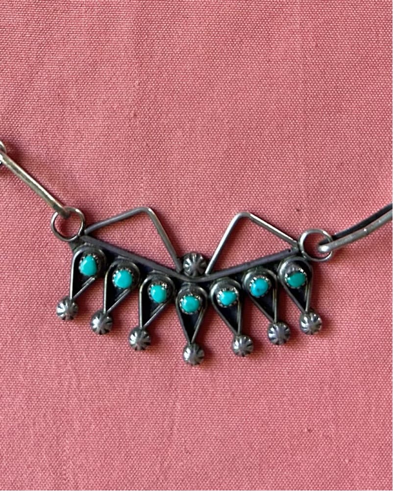 Zuni Petite Point Turquoise Necklace  - Image 2