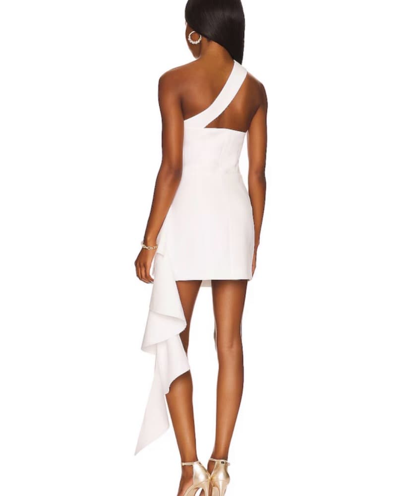 Stunning One-Shoulder White Mini Dress - Image 2