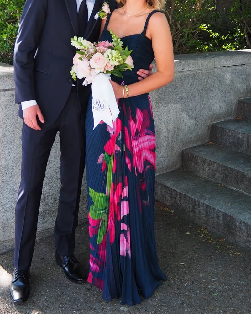 Amur Drea Floral Pleated Gown - Image 3