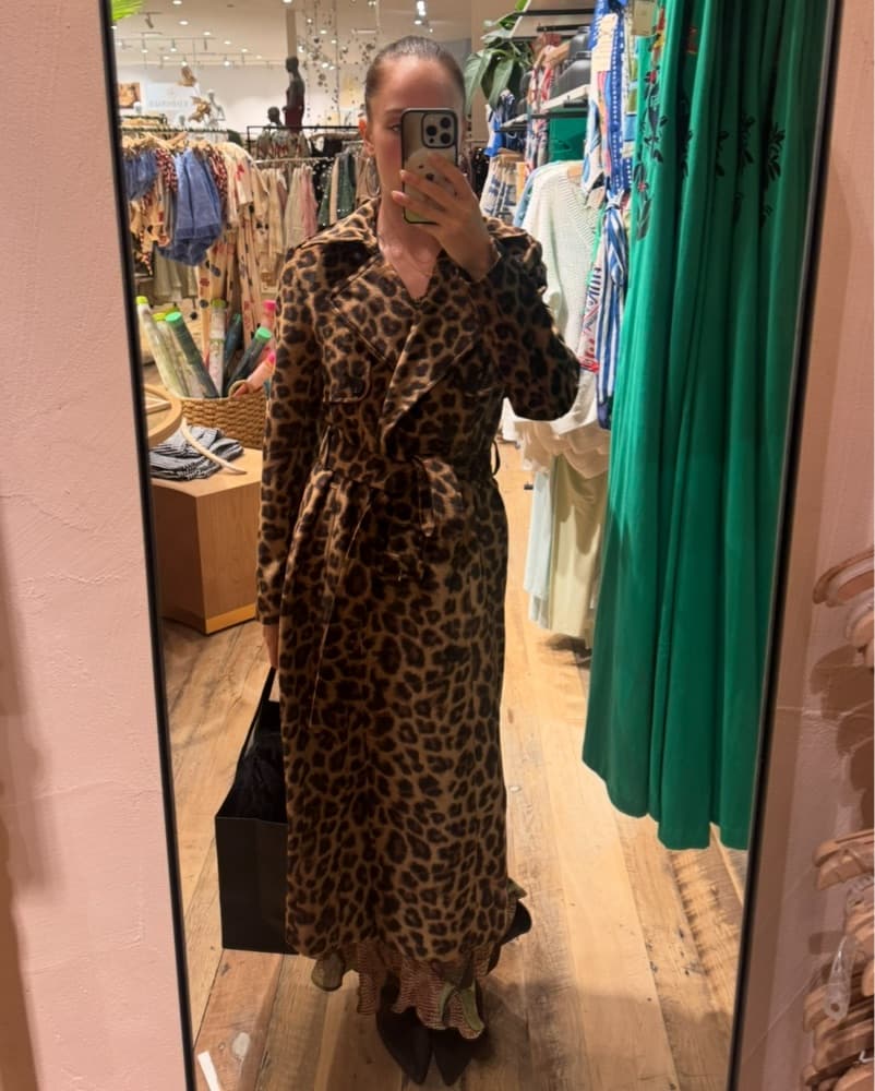 Cheetah Trench Coat - Image 1