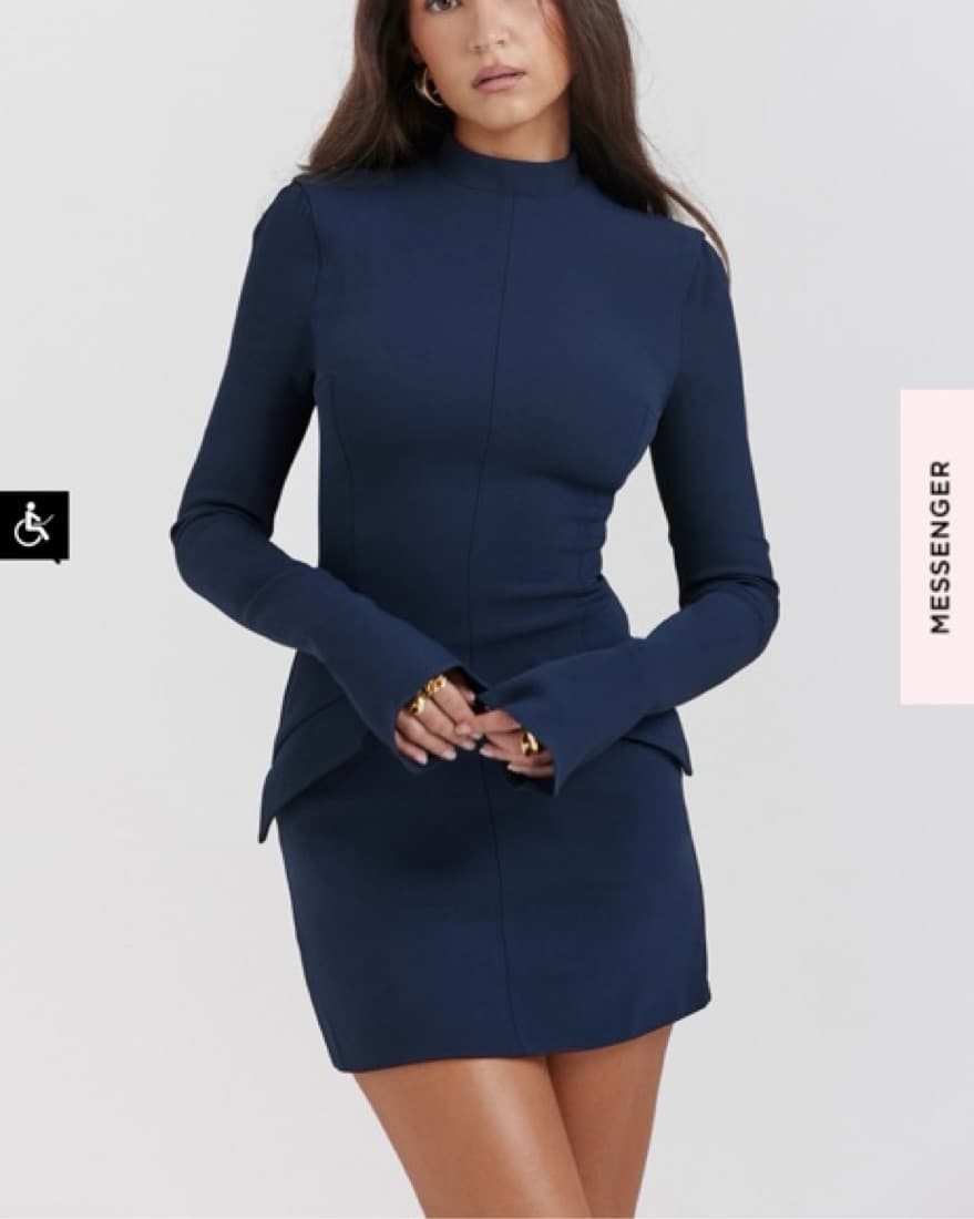 House Of CB Mahalia Navy Mini Dress  - Image 3