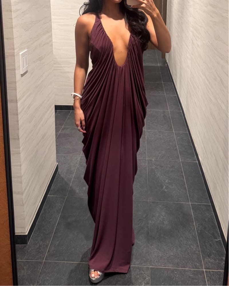 Heiress Beverly Hills Draped Halter Gown - Image 1