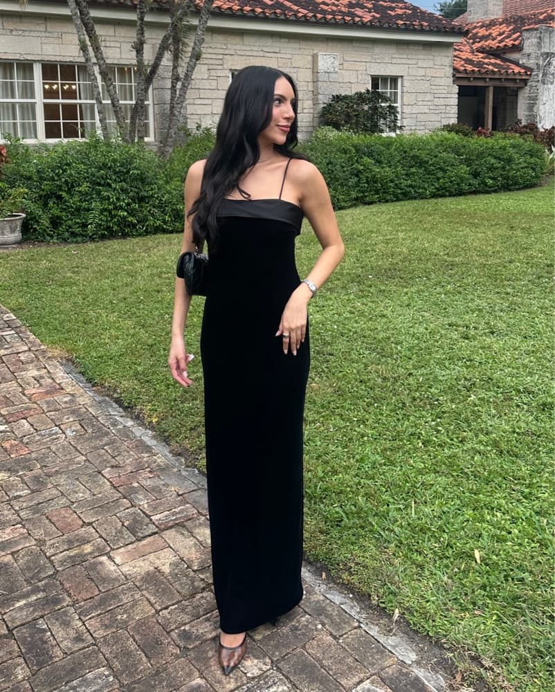 Black Velvet Dress - Image 1