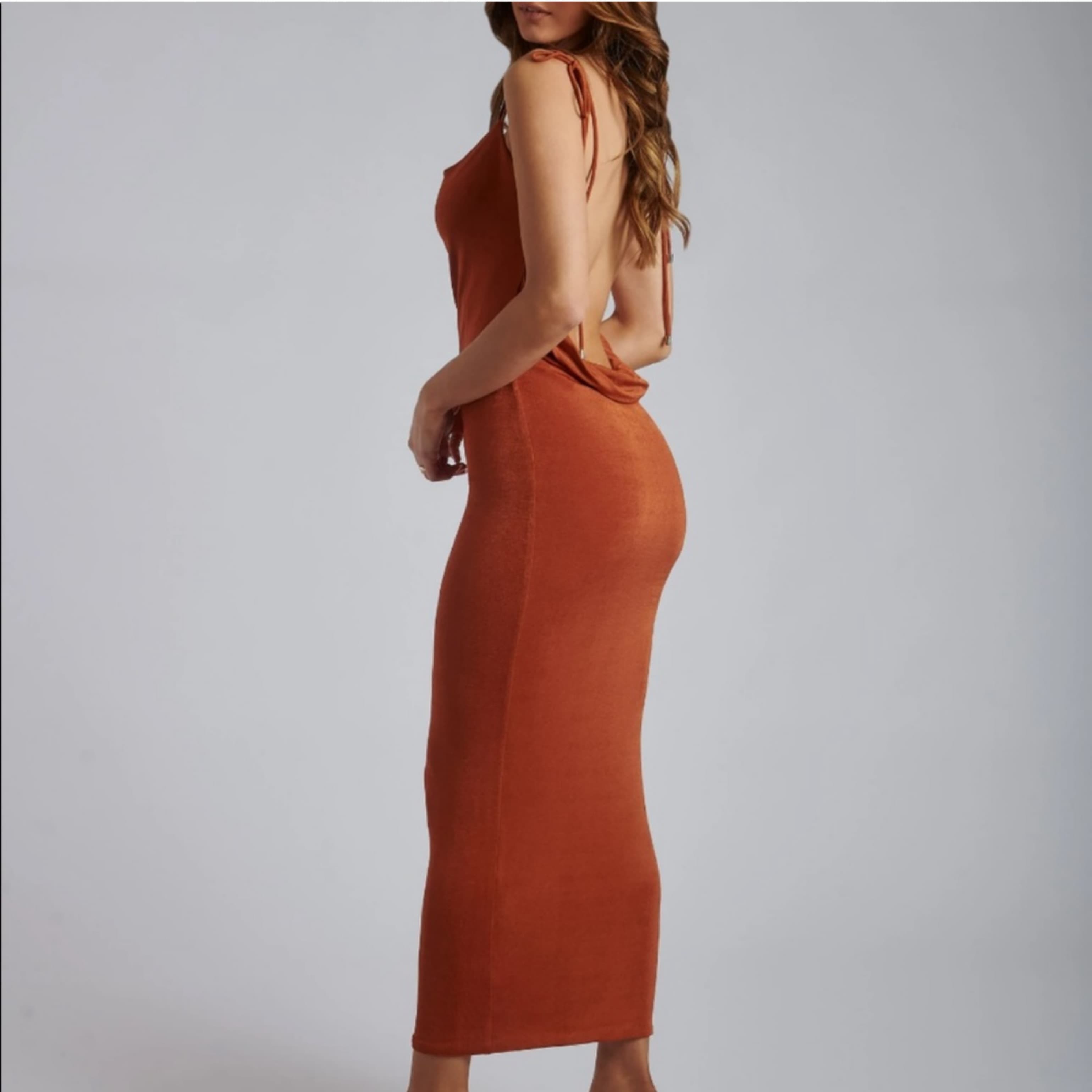 MESHKI COWL BACK DRESS - Image 1