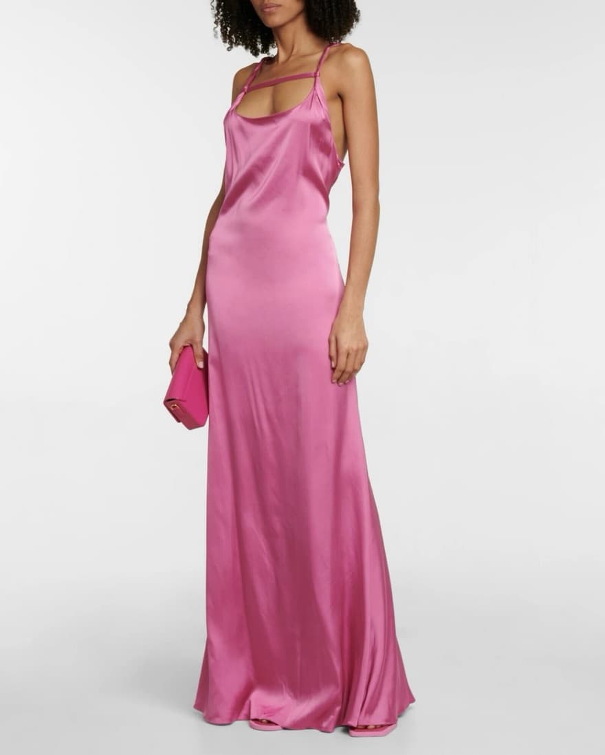 Pink Jacquemus Satin Gown - Image 1