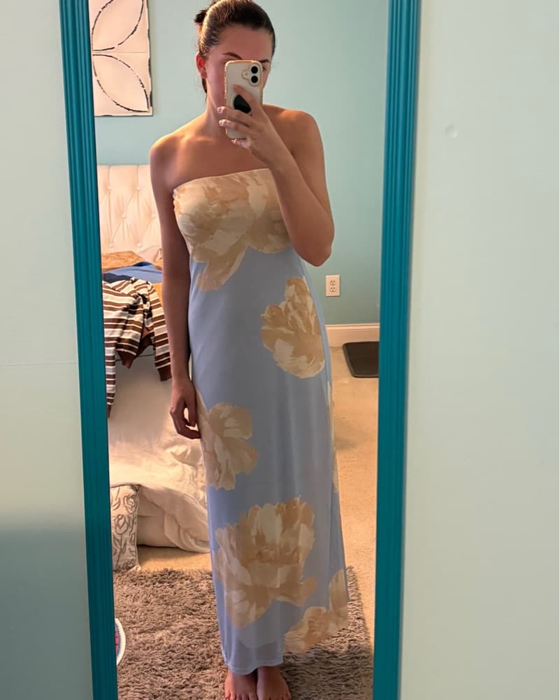 Elegant Floral Midi Dress - Image 5