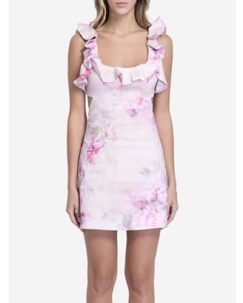 Zimmermann Purple Floral Linen Frilled M - Image 1
