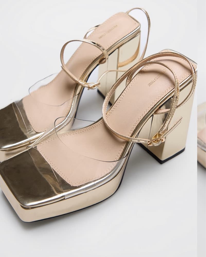 Metallic Platform Sandals - Image 3