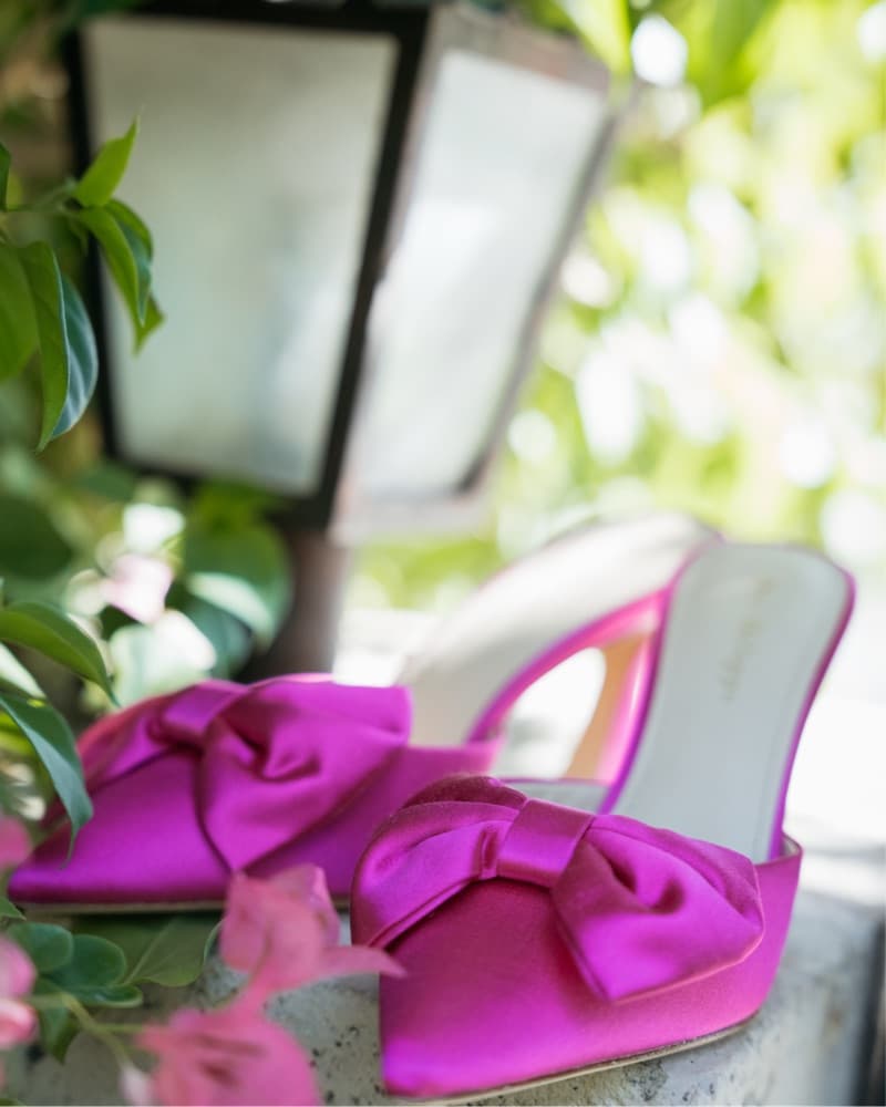 Dee Ocleppo Fuchsia Satin Bow Heels  - Image 1