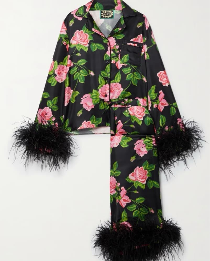 Feather Trim Floral Set - Image 2